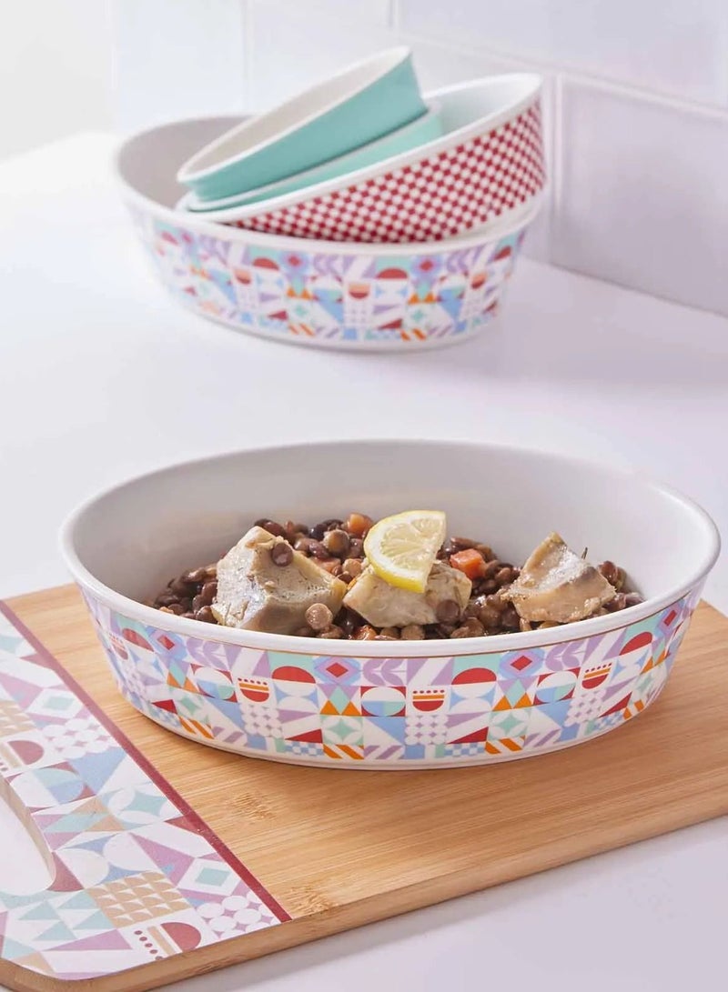 Karaca Lyra Colorful Oval Bakeware 22 cm