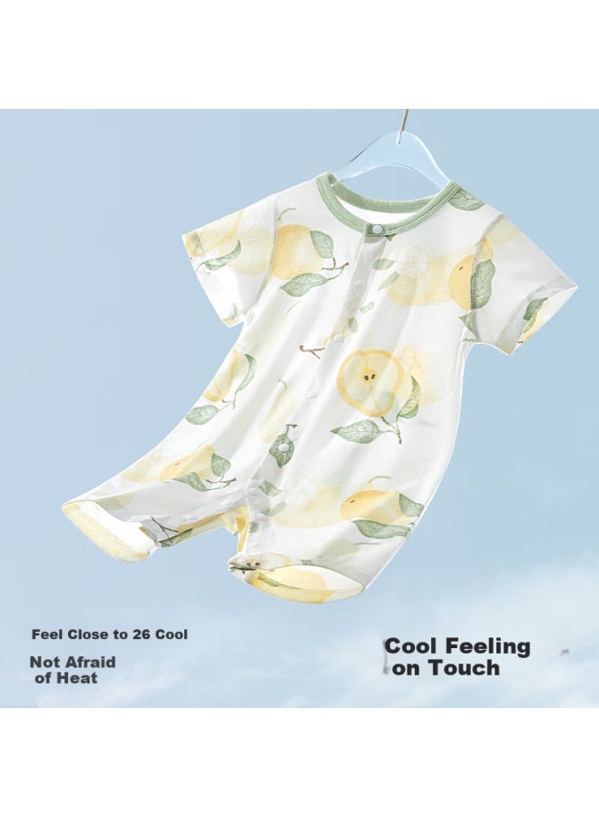 Beptides Beipesi Baby Summer Romper Pure Cotton Newborn Thin Ha Yi Crawling Suit Short Sleeve Pajamas - Image 2