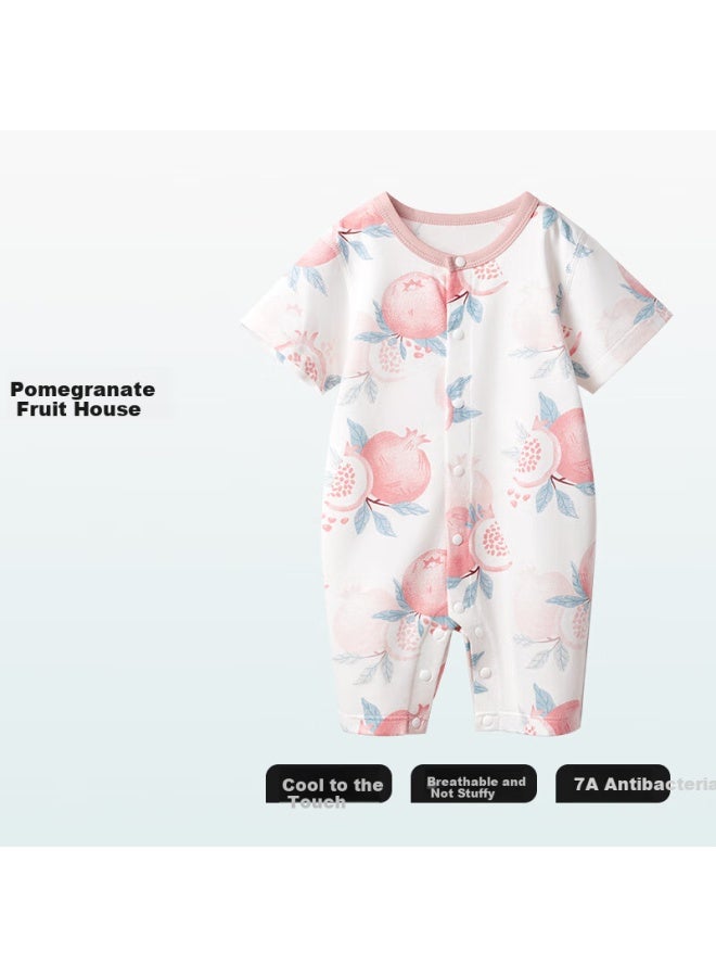 Beptides Beipesi Baby Summer Romper Pure Cotton Newborn Thin Ha Yi Crawling Suit Short Sleeve Pajamas - Image 1