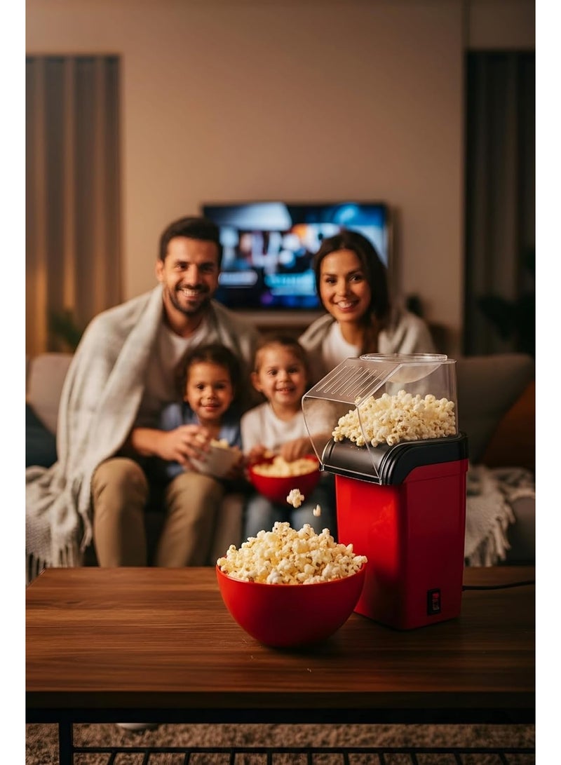 1200W Hot Air Popcorn Maker Machine – Oil-Free Electric Popcorn Popper with Fast 2-Minute Popping, One-Touch Operation, Up to 98% Popping Rate, Overheat Protection, Easy to Clean for Home, Parties & Movie Nights - Image 2