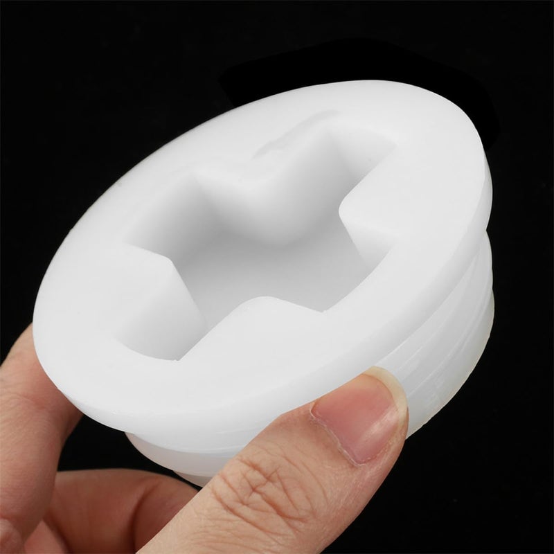 Garneck 12pcs Threaded Gallon Drum Lid Sealing Caps, Pe Plastic Dustproof Barrel Covers for Chemical Storage, Compatible with Gallon Jugs and Industrial Barrels - Image 5