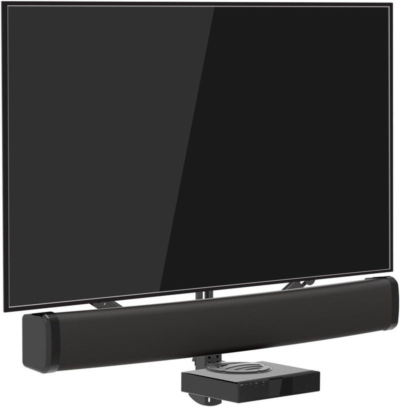 Barkan Universal Soundbar Mount & A/V Shelf, Adjustable Bracket for Mounting Above or Under The TV, Sizes 13-80 inch, Fits Most of Sound Bars Up to 14 lbs, Anti-Slip Clamp Black - Image 2