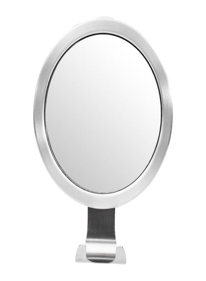 Suction Cup Anti-fog Vanity Mirror with Hooks No-Punch Bathroom Shower Shaving Makeup Mirror - Image 1
