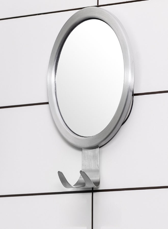 Suction Cup Anti-fog Vanity Mirror with Hooks No-Punch Bathroom Shower Shaving Makeup Mirror - Image 2