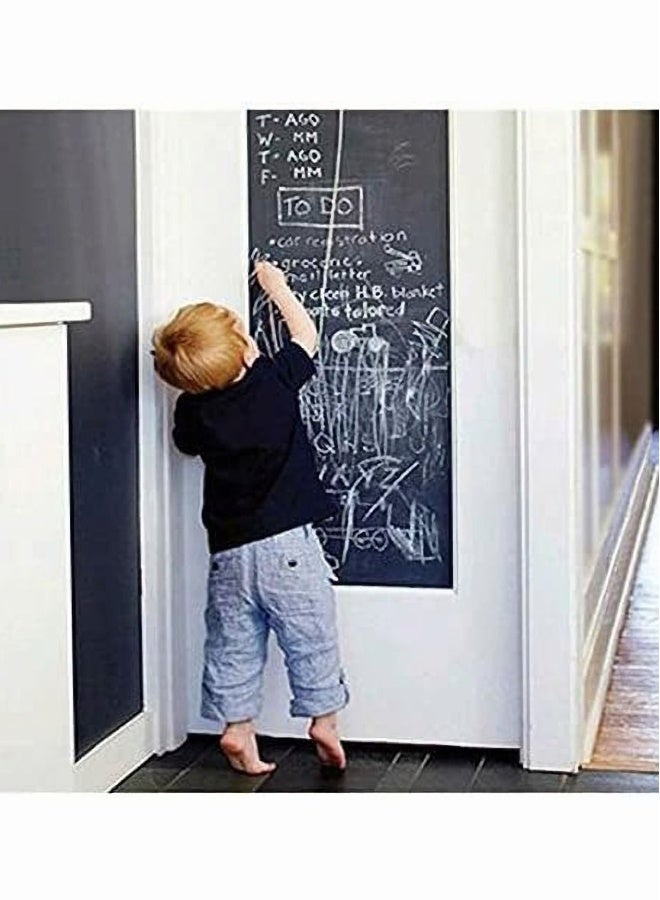 Generic Black Board Sticker, SYOSI Chalkboard Sticker with 5 Color Chalk, Removable Teaching Writing Stickers Self-adhesive Wall Stickers Vinyl Draw Décor for Kids Rooms, School, Home, Office 45x200cm  - Image 2