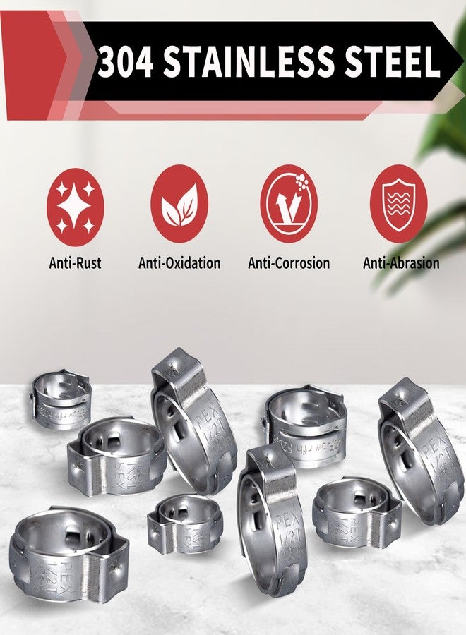EFIELD (Pack of 100) EFIELD 1/2-inch Stainless Steel Pex Cinch Clamp Rings for Pex Tubing Pipes,(CLAMP016) - Image 3