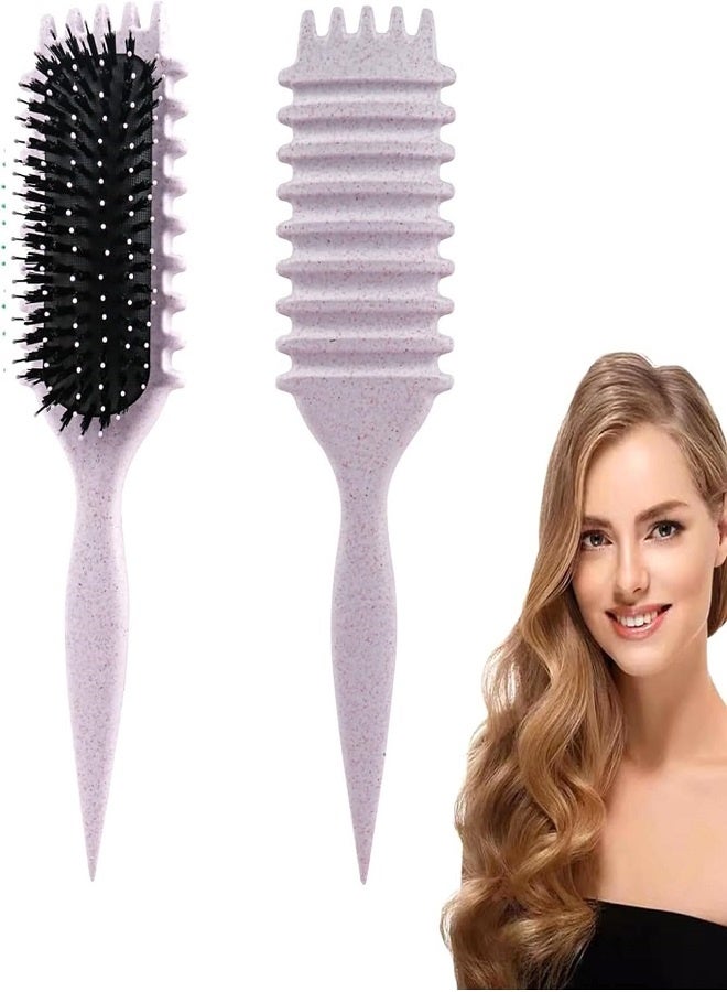 أليس فرشاة، فرشاة تصفيف الشعر المجعد، فرشاة فك تشابك الشعر الرطب والجاف، الأداة الأساسية لتشكيل وتصفيف تجعيدات شعرك، احصلي على تجعيدات محددة بشكل مثالي (بنفسجي) - Image 2