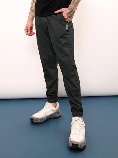 Beyoung Dark Grey Track Pants for Men