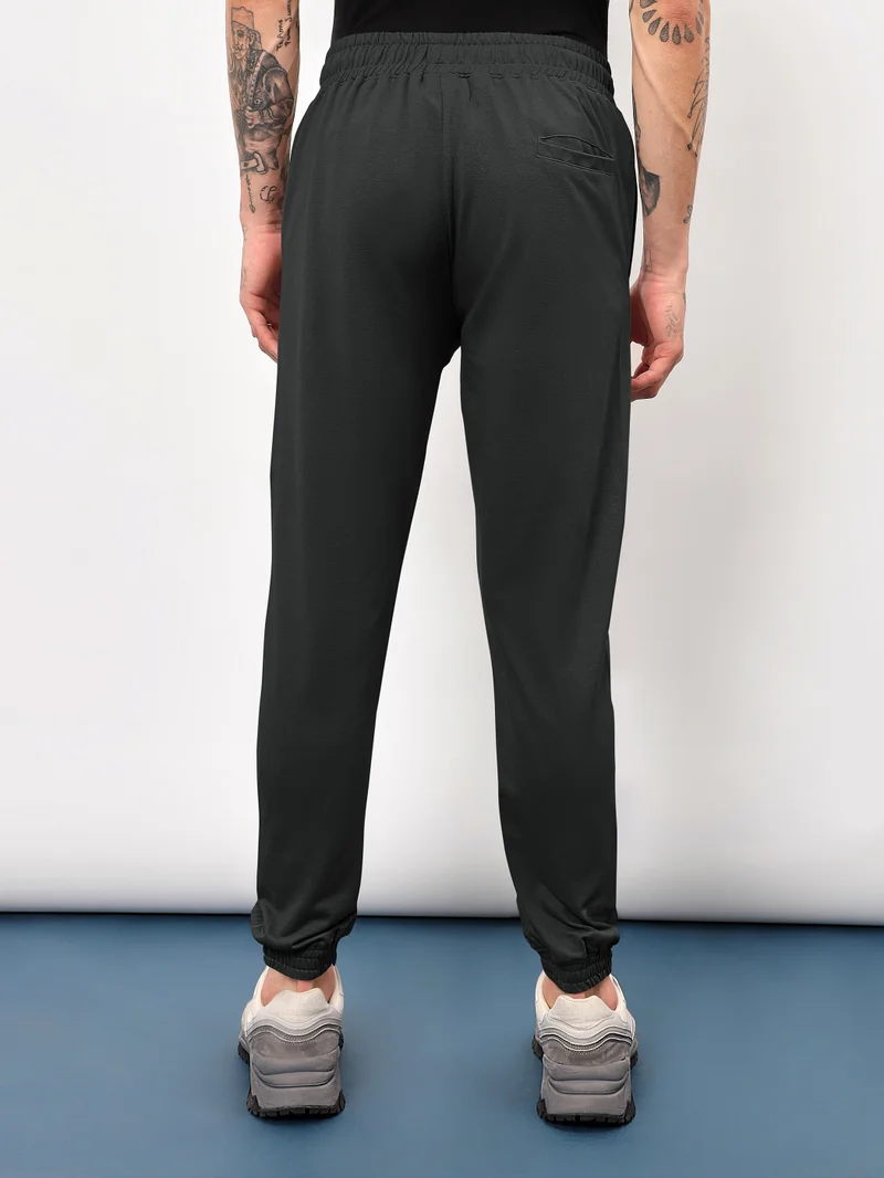 Beyoung Dark Grey Track Pants for Men