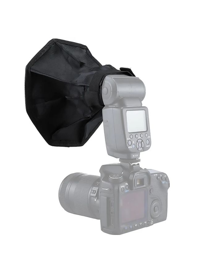 غطية ناعمة سوداء مثمنة الشكل مع فلاش مقاس 7 × 87 بوصة قابلة للطي موزع سرعة الضوء لتحسين إضاءة التصوير الفوتوغرافي - Image 1