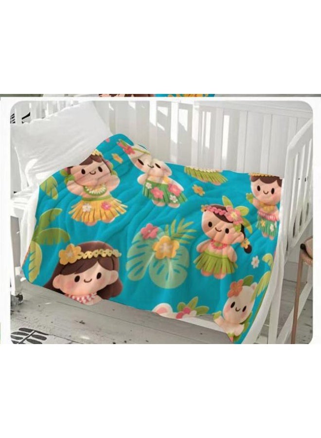 عام بطانية رقيقة من الفانيلا الكرتونية للأطفال والرضع (دافئة ومريحة، ومناسبة للنوم والألعاب) 70 سم * 100 سم