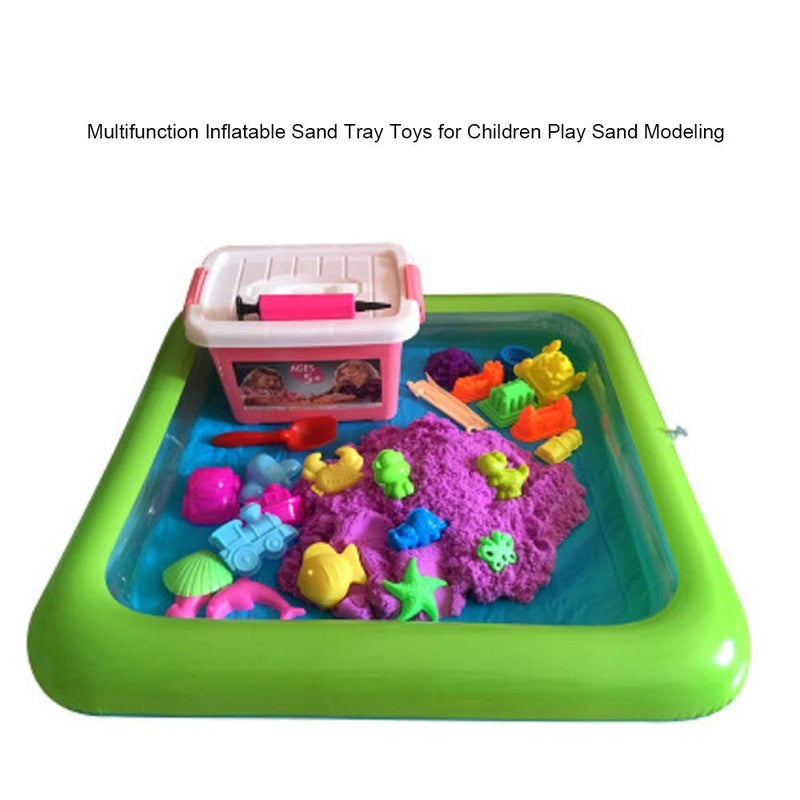 Topwon Inflatable Sand Tray for Kids/Sand Box/Sand Molds/Inflatable Sand/Portable Sand Tray(Random Color) (Random Color  29x39) - Image 2