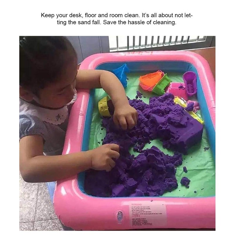 Topwon Inflatable Sand Tray for Kids/Sand Box/Sand Molds/Inflatable Sand/Portable Sand Tray(Random Color) (Random Color  29x39) - Image 3