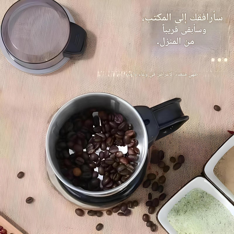 Cereal Crusher - Heavy Duty Stainless Steel Electric Grinder for Spices and Herbs, Compact Shredding Machine with Easy Grip Handle, Ideal for Powdering Dry Foods, Coffee, and Nuts Efficiently - Image 2