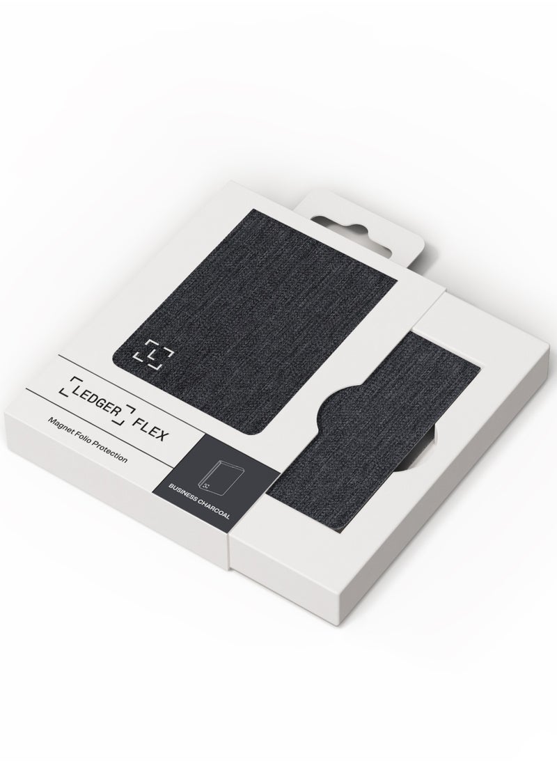 Ledger - Flex Magnet Folio Case | Secure & Protective Storage Case for Ledger Flex Hardware Wallet, Magnetic Flip Design, Anti-Scratch, Slim and Lightweight - Business Charcoal - Image 1