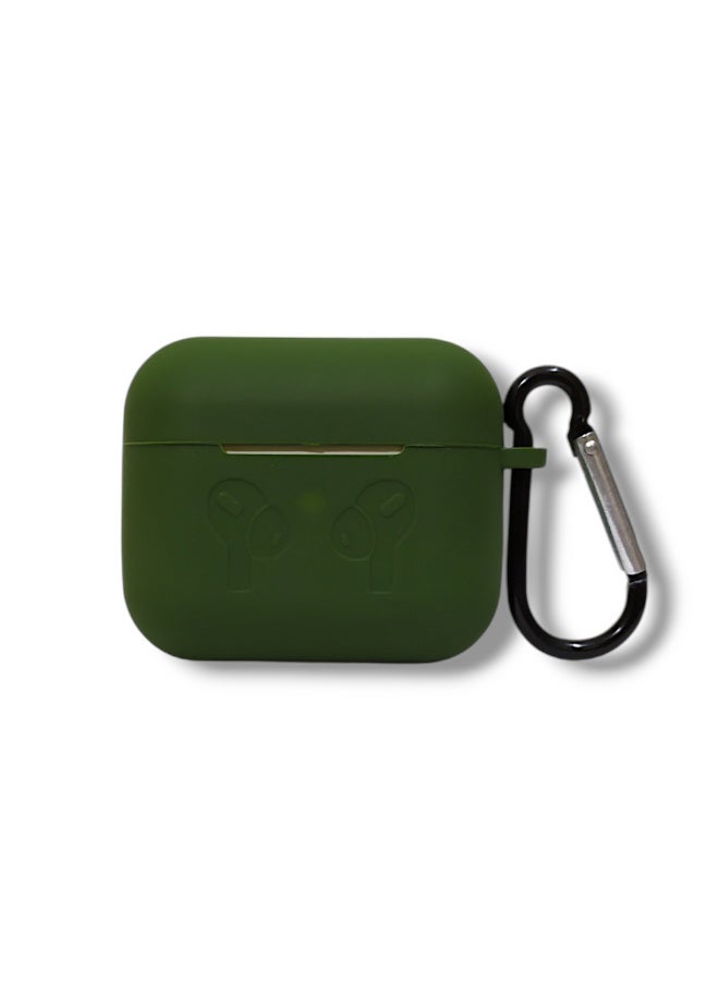 جراب حماية سيليكون لسماعات ايربودز 3 لون أخضر داكن - Image 1