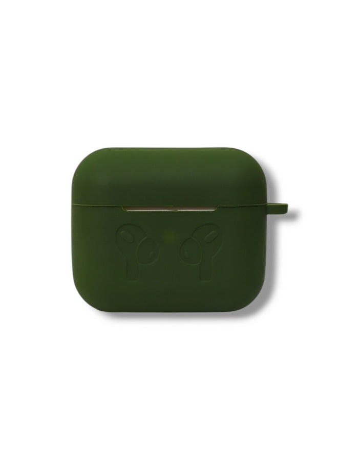 جراب حماية سيليكون لسماعات ايربودز 3 لون أخضر داكن - Image 2