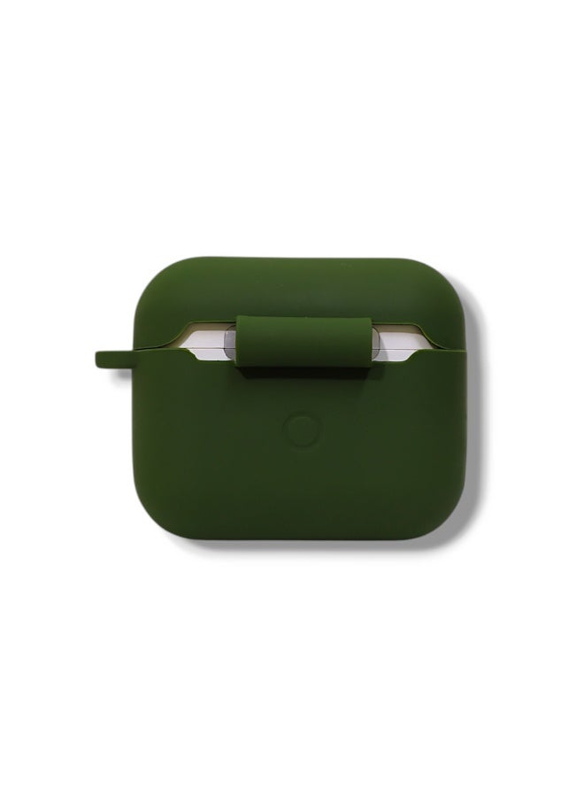 جراب حماية سيليكون لسماعات ايربودز 3 لون أخضر داكن - Image 4