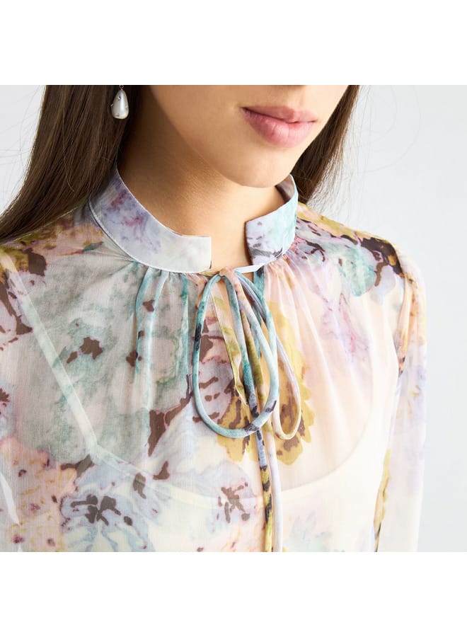 Splash FAV Floral Chiffon Maxi Dress - Image 4