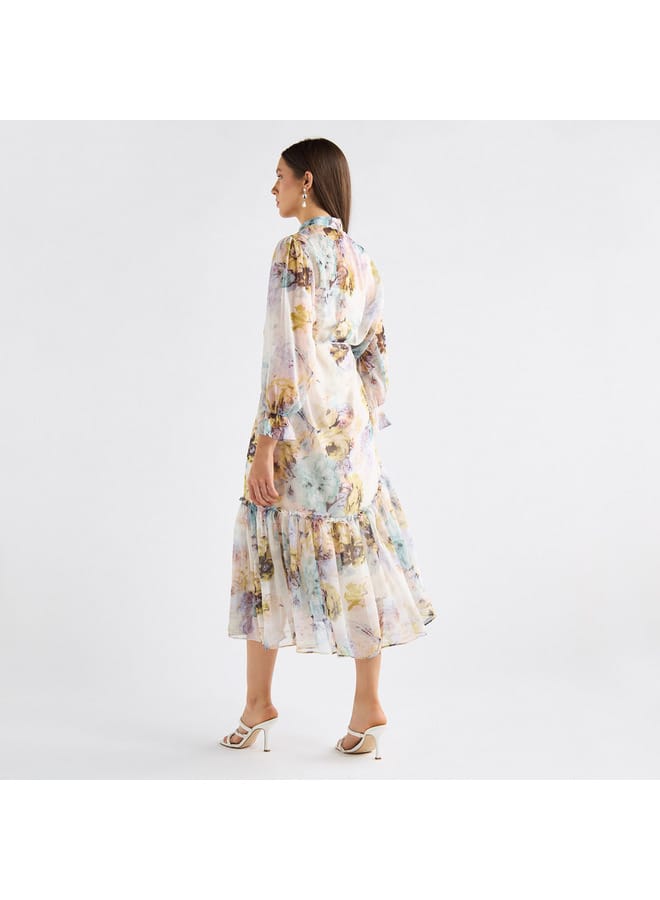 Splash FAV Floral Chiffon Maxi Dress - Image 3