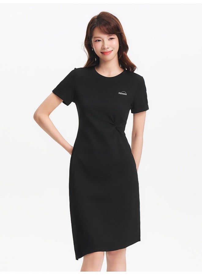 سيمير فستان غير متماثل الطول بتطريز صغير للنساء - Image 1