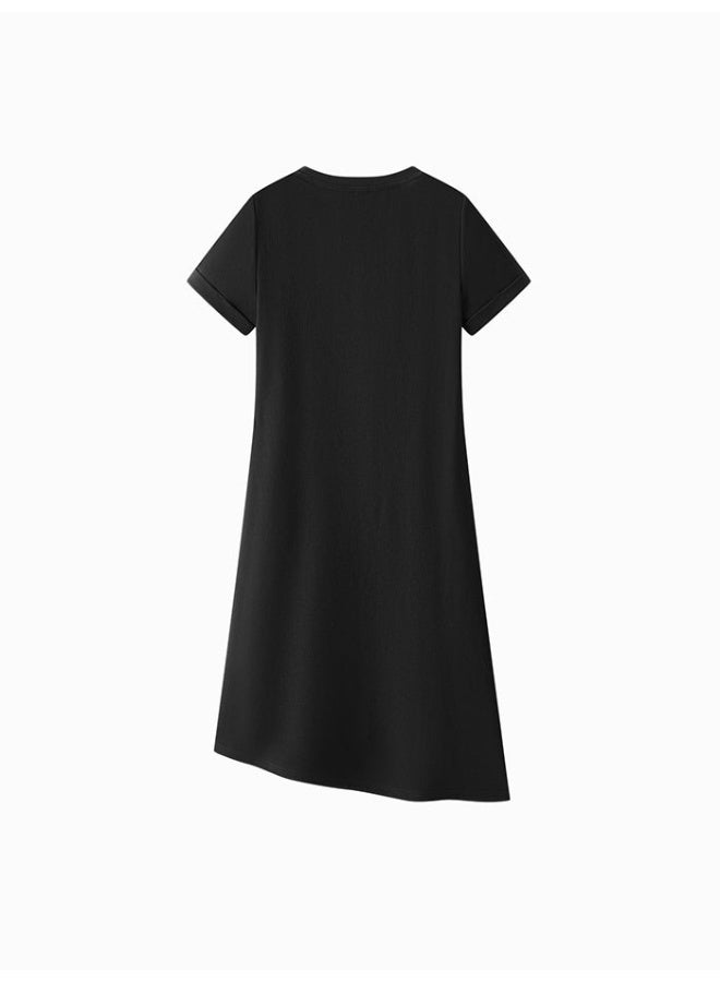 سيمير فستان غير متماثل الطول بتطريز صغير للنساء - Image 5