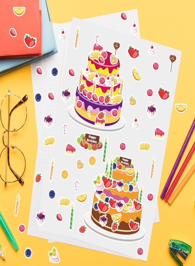 Abilat 32 Sheets Make Your Own Birthday Cake Stickers for Kids Toddlers Make a Face Cake Stickers Mix and Match Craft Supplies Birthday Party Gifts Classroom Rewards - Image 4