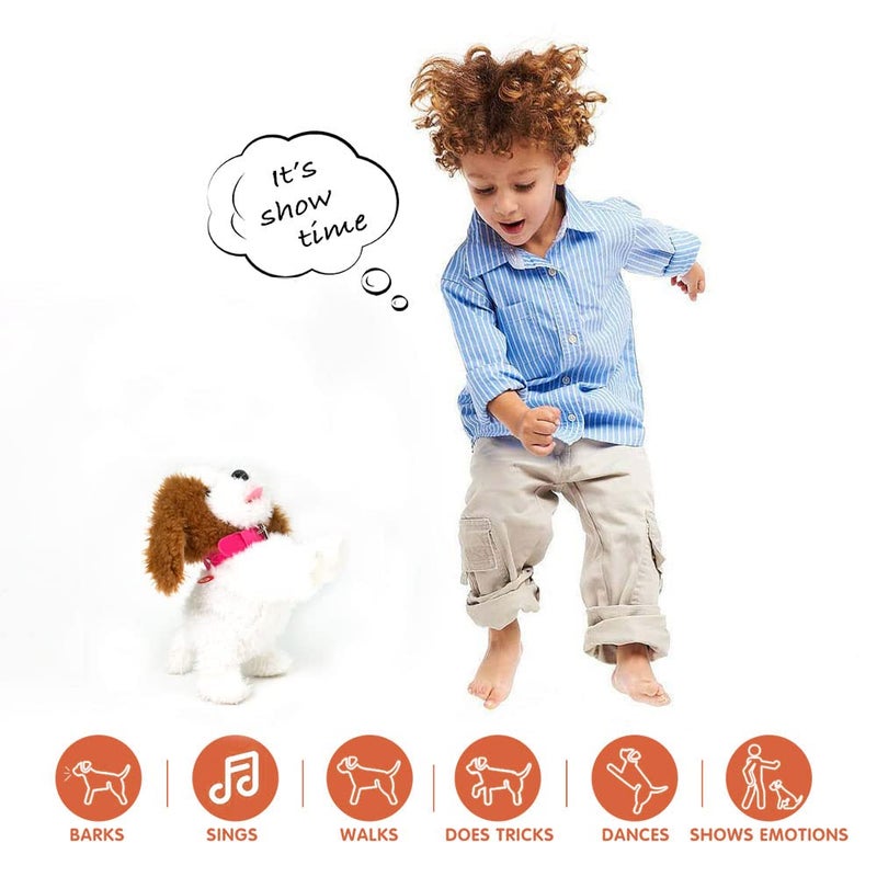 WEofferwhatYOUwant Interactive Voice Command Dog â€“ Plush Goldendoodle Teddy Toy â€“ Responds to 12 Commands â€“ Walks, Barks, Dances, Sings â€“ Smart Talking Robotic Pet for Kids, Toddlers, Seniors - Image 5