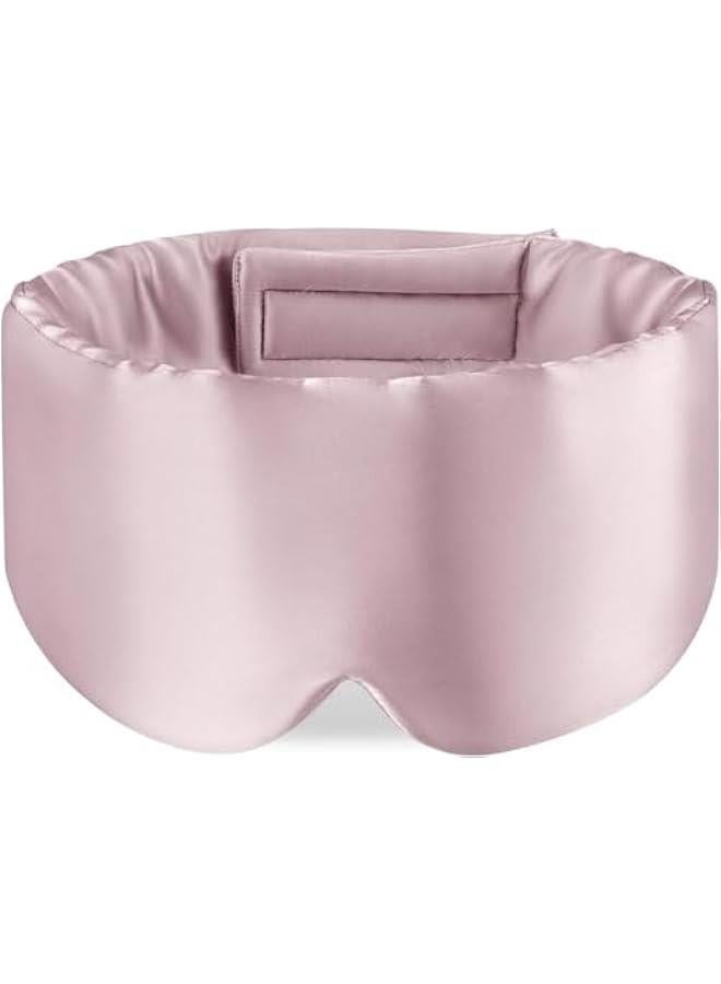 HOOKOR 100% Mulberry Silk Sleep Mask Eye Mask for Man and Woman with Adjustable Headband, Full Size Large Sleep Mask & Blindfold for Total Blackout for All Night Sleep, Travel & Nap (Light Plum) - Image 1