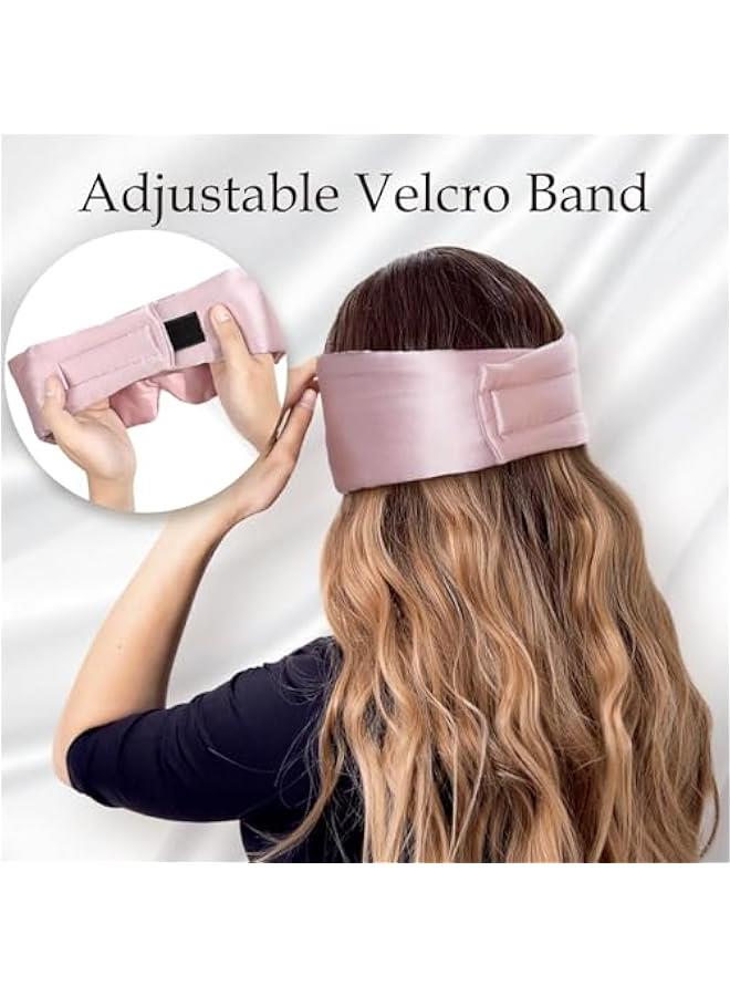 HOOKOR 100% Mulberry Silk Sleep Mask Eye Mask for Man and Woman with Adjustable Headband, Full Size Large Sleep Mask & Blindfold for Total Blackout for All Night Sleep, Travel & Nap (Light Plum) - Image 4