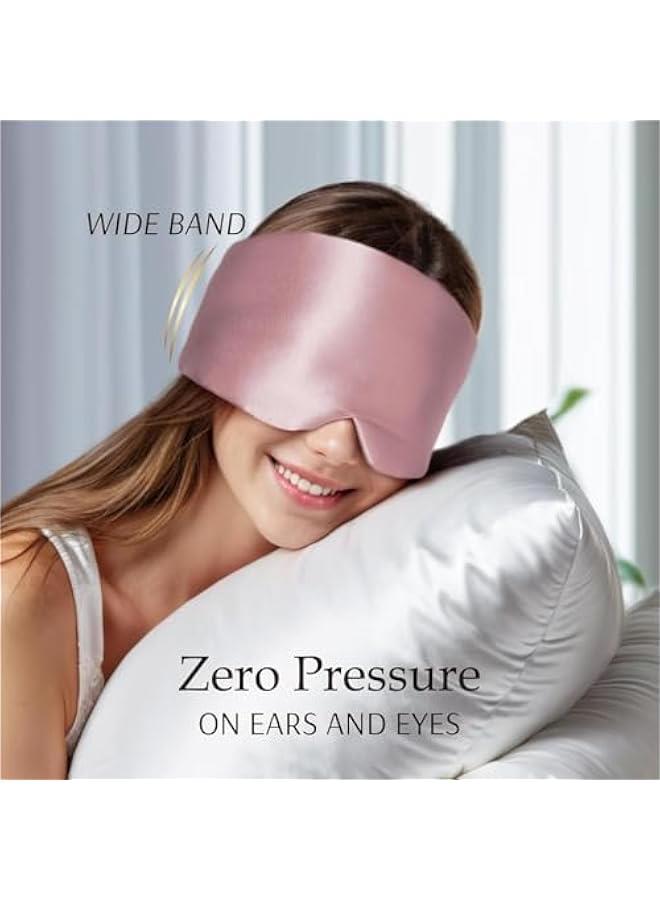 HOOKOR 100% Mulberry Silk Sleep Mask Eye Mask for Man and Woman with Adjustable Headband, Full Size Large Sleep Mask & Blindfold for Total Blackout for All Night Sleep, Travel & Nap (Light Plum) - Image 5