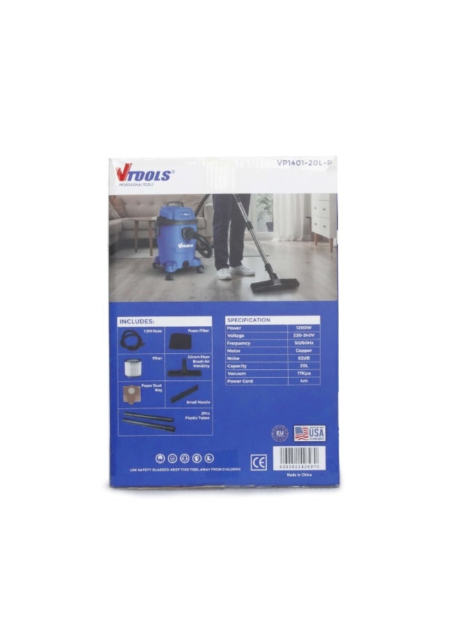VTOOLS VTOOLS 20L Wet Dry Vacuum Cleaner 1200W Powerful Suction with Drainage Function  - Image 4