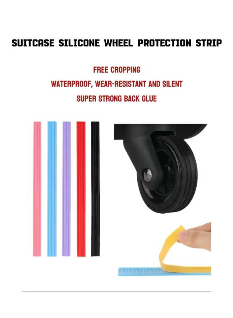 ألعاب تي إن غطاء عجلة السيليكون 8 حزمة الأمتعة (ترقية سميكة جداً) | لاصق قوي جداً، تصميم مضاد للانزلاق | تقطيع قابل للتخصيص | مقاوم للماء ومقاوم للتآكل، خفض الضوضاء | يناسب أمتعة الكابينة 4 عجلات / 8 عجلات | حماية الساق للأثاث العالمي - Image 1