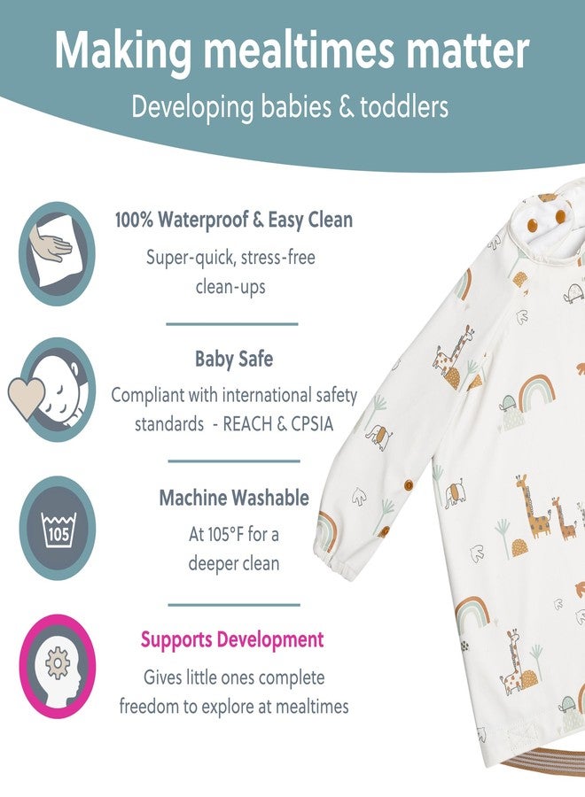 BIBaDO - Long Sleeve Baby Bibs - Babies & Toddlers 6-36 Months - Coverall Baby Led Weaning Bib - Easy Wipe, Soft & Waterproof - Image 4
