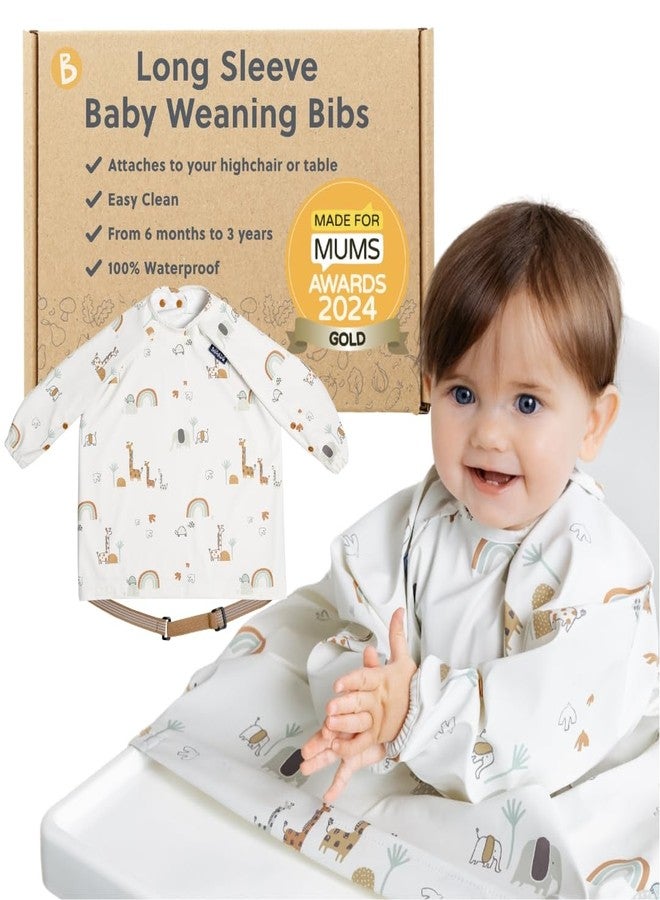 BIBaDO - Long Sleeve Baby Bibs - Babies & Toddlers 6-36 Months - Coverall Baby Led Weaning Bib - Easy Wipe, Soft & Waterproof - Image 1