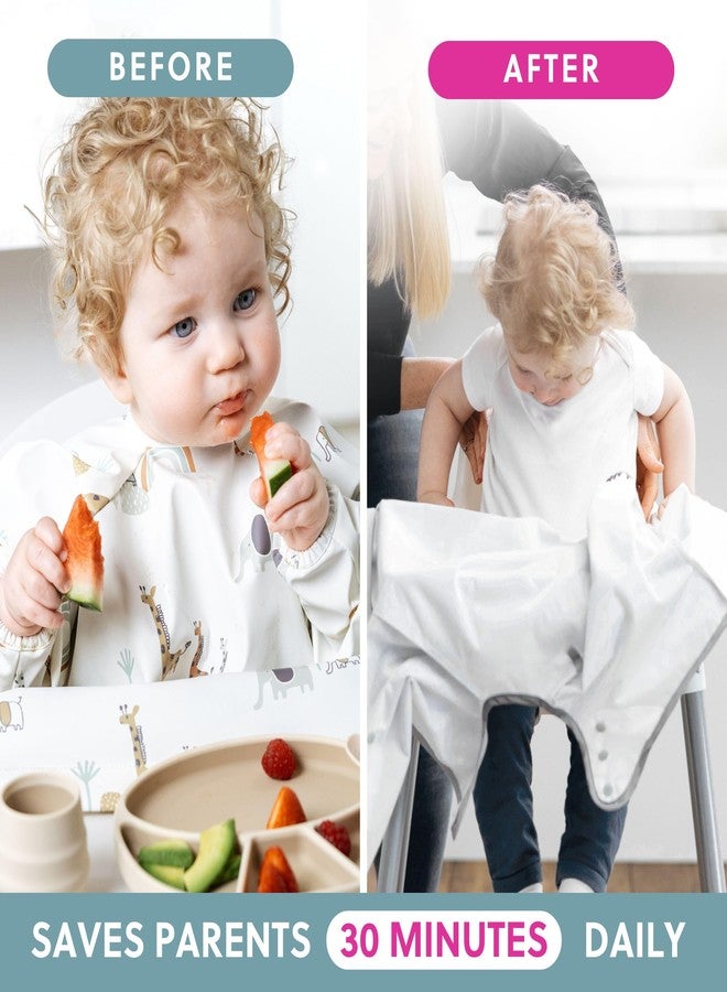 BIBaDO - Long Sleeve Baby Bibs - Babies & Toddlers 6-36 Months - Coverall Baby Led Weaning Bib - Easy Wipe, Soft & Waterproof - Image 5