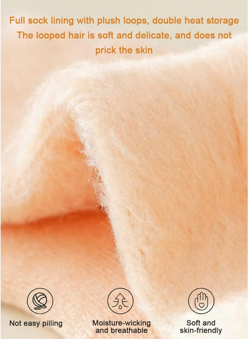 تابيت 4 أزواج المرأة الخريف الشتاء منتصف العجل الجوارب ، الكبار سميكة بلش الجوارب الدافئة ، الصوف مصفوفة الجوارب الحرارية للطقس البارد - Image 2
