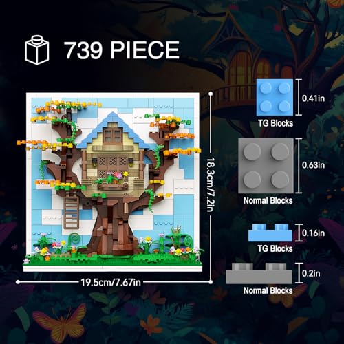 TG BLOCKS Micro Brick Eif Tree House Building Set 3D Wall Art Home Office Decoration or Table Display Creative Building Craft Set Ideas Gift Building Toy for AdultsTeens Ages 8 Kids - Image 5