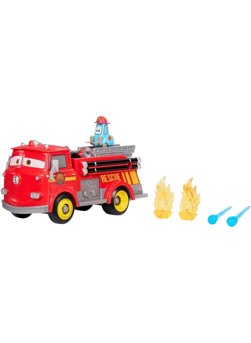 Mattel Games Mattel Disney and Pixar Cars Toy Firetruck, Radiator Springs Race & Rescue Fire Fighting Red & Guido, 2 Plastic Flame Targets & 2 Water Projectiles, JFL54 - Image 2