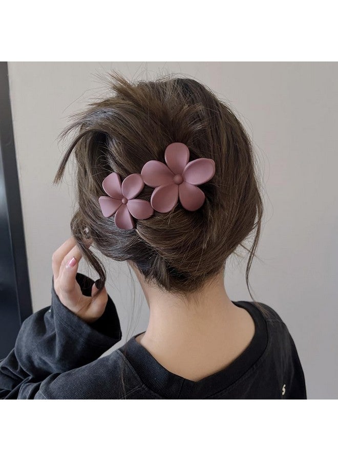 AIUPUOC Flower Hair Clips Matte French Hair Barrette Black Floral Hairpins Hair Claw Clips Nonslip Hair Clamps Grab Elegant Hair Accessories For Women Girls Wedding Summer Party Hair Decorations 4Pcs - Image 4