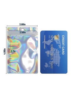 Generic 50-Piece Resealable Foil Pouch Set Clear/Silver/Blue 3x4inch  - Image 2