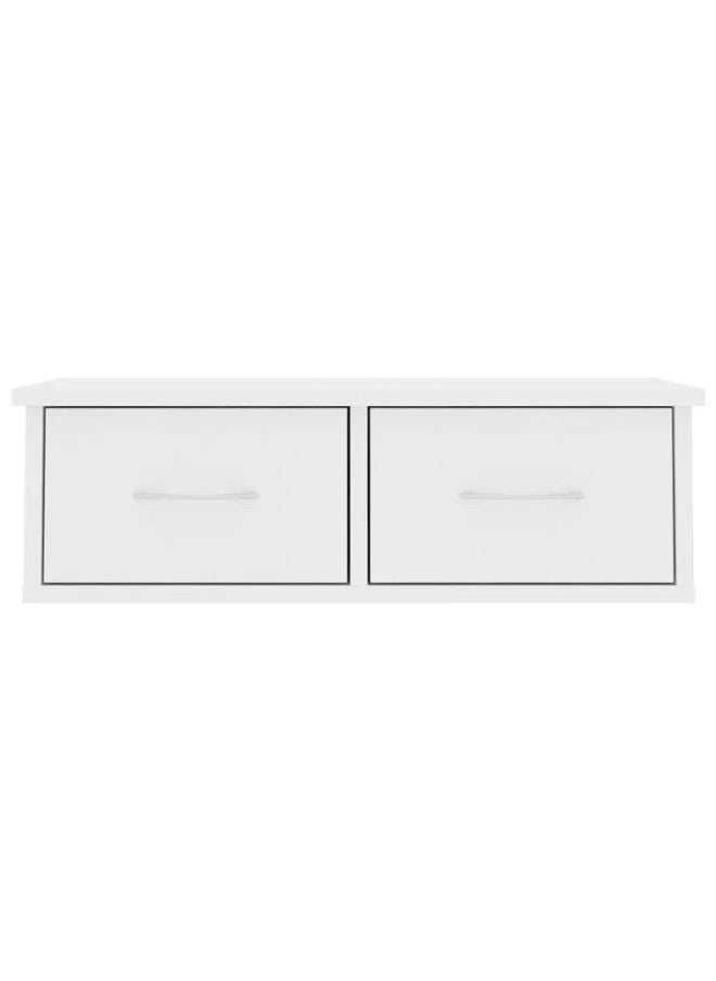 فيداكسل رف درج مثبت على الحائط أبيض 60x26x18.5 سم الخشب هندسي  - Image 2
