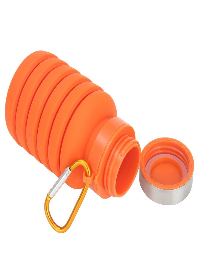 Ozark Trail 16 oz Collapsible Silicone Water Bottle with Carabiner - Orange - Image 4