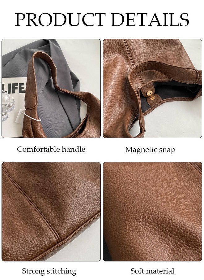 DUNISO - Women's Shoulder Tote Bag Faux Leather Handbag for Women Large Capacity Messenger Fashionable Travel Shoulder Bag for Ladies Girls College Students - Image 1