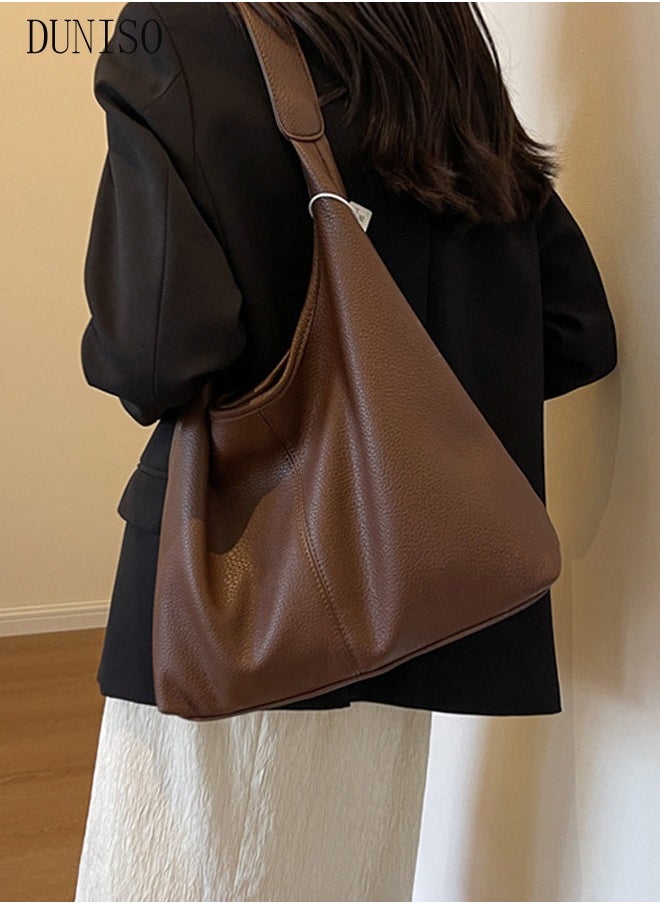 DUNISO - Women's Shoulder Tote Bag Faux Leather Handbag for Women Large Capacity Messenger Fashionable Travel Shoulder Bag for Ladies Girls College Students - Image 1
