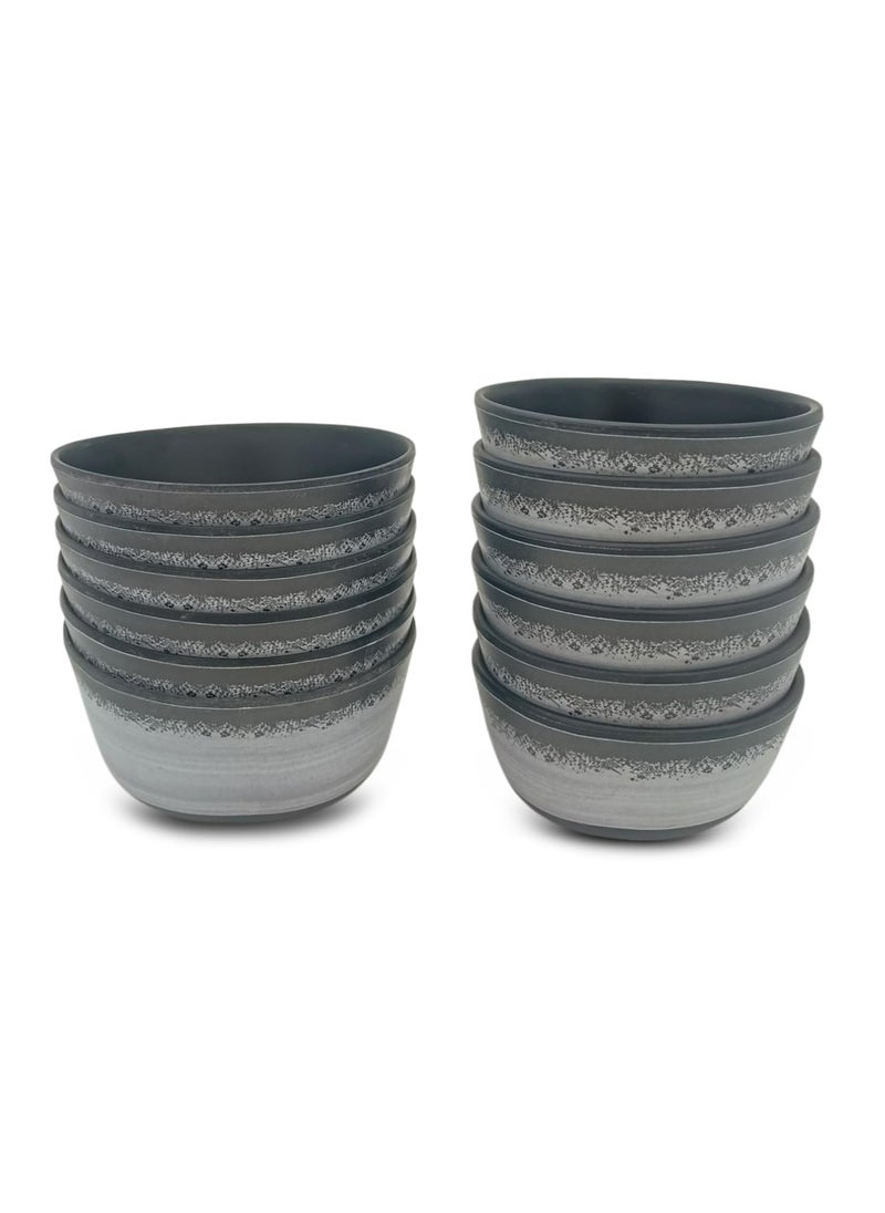 Superware SUPERWARE | Food Grade Melamine | Dinner Set - Circular Black Matt (26 pcs.) | Stain Free, Glazed Finish  - Image 4