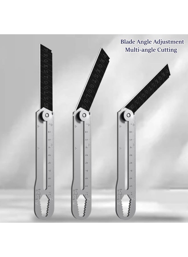 6-in-1 Mutipurpose Utility Knife, Heave Duty Full Stainless Steel, Retractable Knives Letter Cutter Can Opener Dimensions Measuring , Portable Utility Knives For Kitchen Multi-functional Extended Razor Knife for Office, Home,School - Image 3