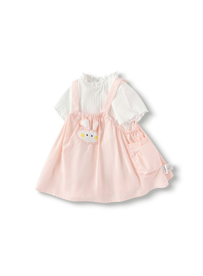 balabala Girls' Summer Outfit 2025 New Collection Infant Sleeveless Overalls Dress Set Trendy - Image 2