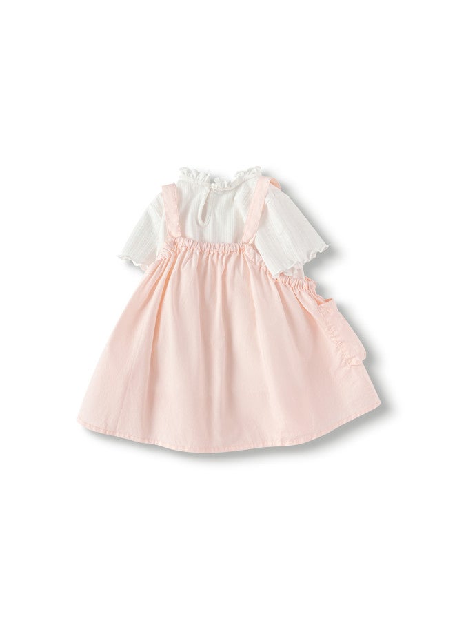 balabala Girls' Summer Outfit 2025 New Collection Infant Sleeveless Overalls Dress Set Trendy - Image 3