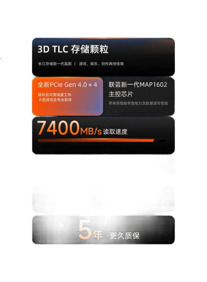 aigo Aigo 4Tb Ssd Solid State Drive M.2 Interface (Nvme Protocol Pcie 4.0X4) Yangtze Storage Tlc Particles Unisplendour Controller P7000Z Read Speed Up To 7400Mb/S - Image 1